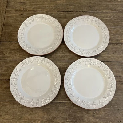 4 NOVOS Pratos de Jantar Hobby Lobby 11” Outono 2020 Floral Em Relevo Borda de Terracota - Imagem 1 de 4