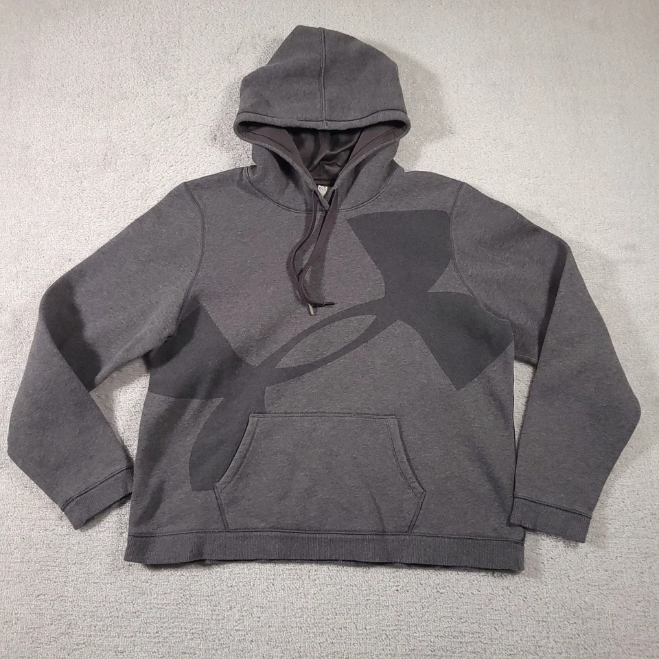 Under Armour 半合身连帽衫女式 XL 灰色标志全季装备 — 第 1/4 张图片