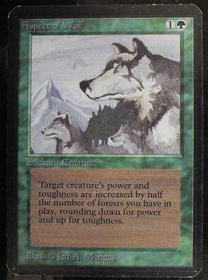Aspect Of Wolf - Alpha Edition - Moderate Play MTG Magic Minor Edge Wear English - Image 1 of 4
