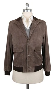 Kiton Brown Leather Solid Jacket - 40/50 - (JKTLHBRNSLDX10) - Picture 1 of 4