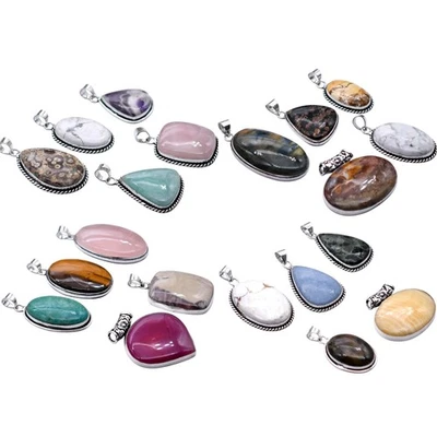 All'Ingrosso Misto Gemma Ciondolo: 925 Argento Sterling Placcato Mano Gioielli - Immagine 1 di 4