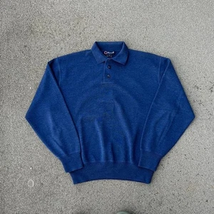 Vintage 90s Faconnable 100% Wool Navy Sweater Size Large Rugby Collared Polo  - Bild 1 von 7