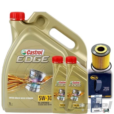 ÖLFILTER + CASTROL 5W30 passend für BMW 3er E46 330d+5er E39 525+530d+X5 E53 3.0 - Bild 1 von 4
