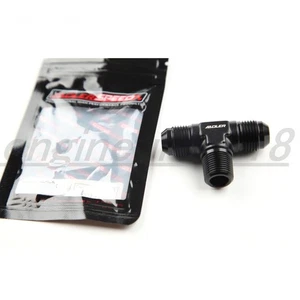 USA AN8 AN-8 To 3/8" inch NPT Flare Tee T-piece Aluminum Fitting Adapter Black - Picture 1 of 9