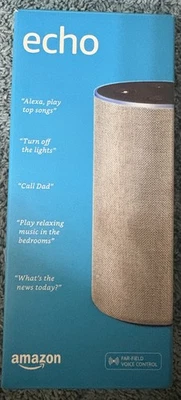 NEW Opened Box Amazon Alexa Echo 2nd Generation Smart Speaker-Heather Gray - Image 1 of 4