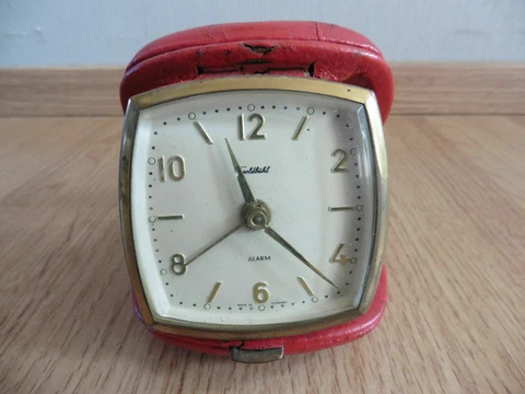 VINTAGE GOLDBUHL TRAVEL CLOCK  ALARM WEST GERMANY WORKING CONDITION Cover