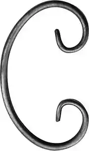 10x C Schnörkel Bogen schmiedeeisen 120x75 mm, 14x6 mm C Bogen für Zaun 14x6mm - Bild 1 von 3