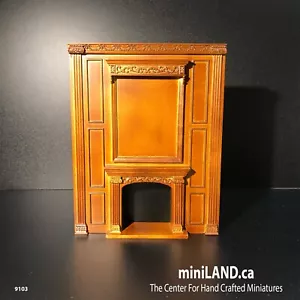 Fireplace PANEL MANOR dollhouse miniature 1:12 wooden wall walnut victorian 9103 - Picture 1 of 12