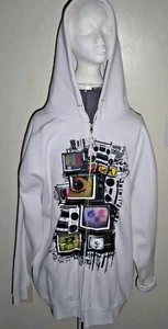 HOMBRE CHICOS QUIKSILVER COLORIDO DISEÑO RADIOS CON CREMALLERA SUDADERA CON CAPUCHA BLANCA NUEVA $60 - Imagen 1 de 1