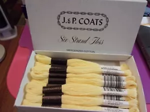 10 SKS J & P COATS EMBROIDERY FLOSS NEW SIX STRAND 9YDS ~YELLOW NEW - Picture 1 of 2