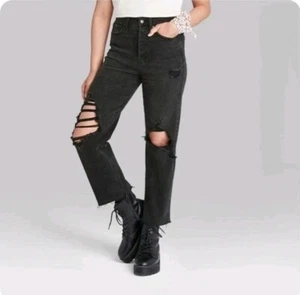 Jeans dritti Wild Fable più alti neri - donna 18/34. Nuovo con etichette - Foto 1 di 6