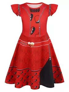 Girls Rise Red Dress Descendants Costumes Little Kids Birthday Christmas Cost... - Picture 1 of 7