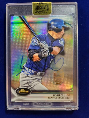 🌟 2017 Topps Archives Signature Ichiro Suzuki 1/1 Auto 2012 Finest REFRACTOR - Image 1 of 3