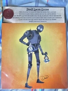 K-2SO mit Porgs Star Wars Rogue One/Andor/Star Wars Drea D signiert LE 8x8 Druck - Bild 1 von 1