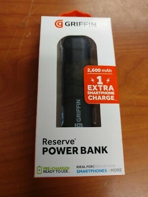 NEW Griffin Reserve Power Bank 2600 MAH for Smartphones -Black - Image 1 of 4