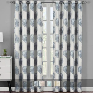 Lafayette Modern Abstract Jacquard Textured Grommet Top Curtain Panels ( Pair)  - Picture 1 of 9