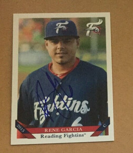 Signed Autograph Auto MiLB Minor Card 2015 Reading Fightins Rene Garcia