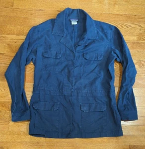 Patagonia Women's Large Hemp Garden Outdoor Chore Coat Navy Blue Button Down - Picture 1 of 7