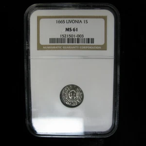 1640 Sueca Livonia Solidus NGC MS61 Riga Reina Cristina - Imagen 1 de 2