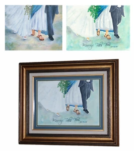 Custom Personalize Watercolor Painting Framed Artwork INSTRUCTION IN DESCRIPTION - Picture 1 of 11