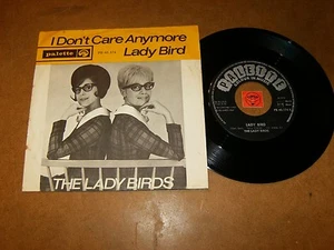 THE LADY BIRDS - LADY BIRD - I DON'T CARE ANYMORE - 45 PS/ LISTEN - GIRL POPCORN - Picture 1 of 2