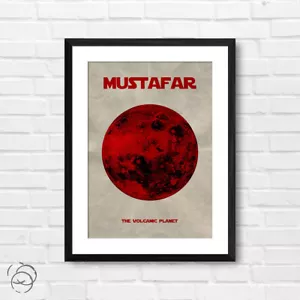 Cartel Postal Planeta Mustafar STAR WARS Vintage Estilo Retro Mínimo - Imagen 1 de 14