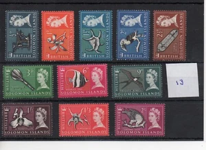 British Solomon Is (13) 1965 - Definitive selection - mint - SG Cat £16 - Picture 1 of 1