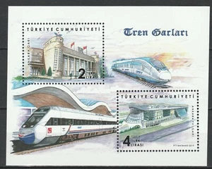 Turkey 2019 Train stations MNH Block - Picture 1 of 1