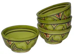 Juego de 4 tazones de salsa de inmersión marroquí hechos a mano de 4 X porciones pequeñas mantequilla de especias pellizcado - Imagen 1 de 5