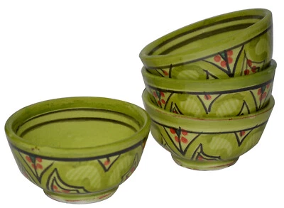 Conjunto de 4 tigelas de molho marroquinas feitas à mão X-pequenas porções de manteiga de especiarias - Imagem 1 de 4