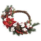 Vibrante Cerchio Di Rattan Corona Di Natale Decorazione Parete Fiore Artificiale