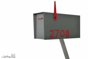 Modern Post Mount Mailbox / Aluminum Gray Body & Red № , Custom Mailbox, Type 4 - Picture 1 of 10