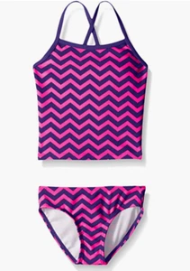 Kanu Surf Girls Tankini Two Piece Swimsuit Crossed Back Size 12 00931 - Picture 1 of 2