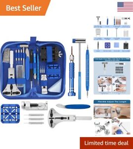 Watch Battery Replacement Tool Kit - Stainless Steel Tools in Blue Carrying Case