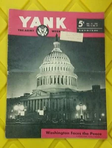 RARE VINTAGE YANK MAGAZINE THE US ARMY WEEKLY - FACES of PEACE - DEC 21 1945 - Picture 1 of 2