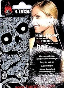 Hair Glove® Leather Skull Paisley with Gems Ponytail Holder Hair 4" - Picture 1 of 4