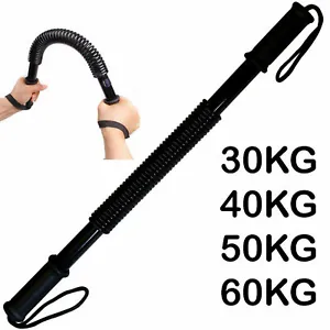 30KG 40 50 60kg Arm Power Twister Stretch Spring Bendy Bend Bar Gym Exercise - Picture 1 of 7