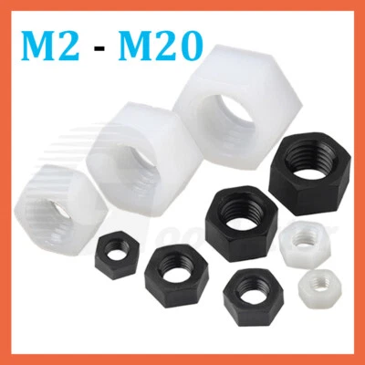 Sechskant Muttern Sechskantmutter Kunststoff Mutter M2 M2.5 M3 M4 M5 M6 bis M20 - Bild 1 von 4