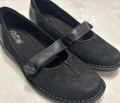 Scarpe basse Clarks Artisan donna 8M Mary Jane pelle scamosciata nere 31071