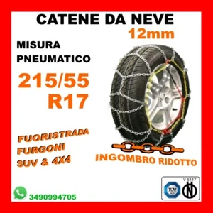 CATENE DA NEVE PER FURGONI E SUV OMOLOGATE 12MM MISURA 215/55 R17 - LFSL227-12 - Imagen 1 de 1