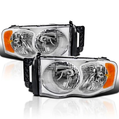 Fits 2002-2005 Dodge Ram 1500 03-05 Ram 2500 3500 Headlights Headlamps Pair L+R - Image 1 of 4