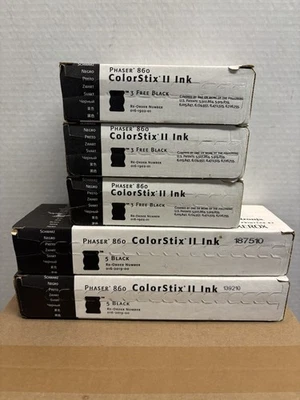 XEROX PHASER 860 COLORSTIX II INK BLACK INK LOT-19 Total Units-New Expired - Image 1 of 4