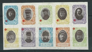 FRANKREICH 10 Vignetten ROTES KREUZ DELANDRE NOS AS AVIATION Aschenputtel WW1 1914 18 - Bild 1 von 2