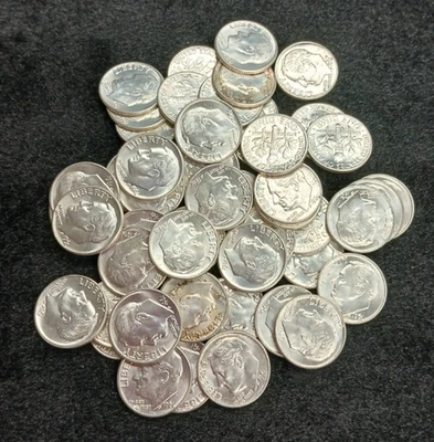 Silver Roosevelt Dimes UNC lot of 100 coins     TP 10625 - Image 1 of 4