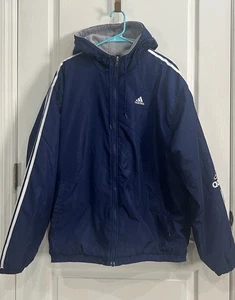 VINTAGE ADIDAS FULL ZIPP WITH HOOD  WINTER HAS FLEECE LININGS JACKET IN SIZE M - Picture 1 of 10