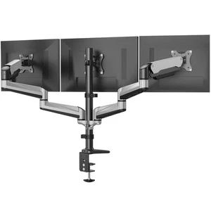 Triple Monitor Stand - Full Motion Gas Spring Mount for 17-32 Inch Screens - Picture 1 of 8