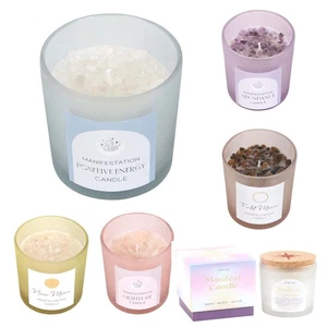 Manifestation Candles With Crystal Chips - Picture 1 of 7