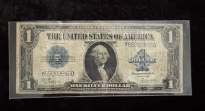 1 $ 1923 Silber Zertifikat Pferdedecke großes blaues Siegel One Dollar - Bild 1 von 4