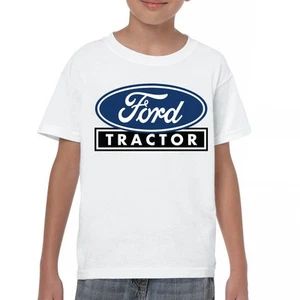 Ford Tractor Logo Blue Youth T-shirt Vintage Farm Rustic Classic Retro Kids - Picture 1 of 50