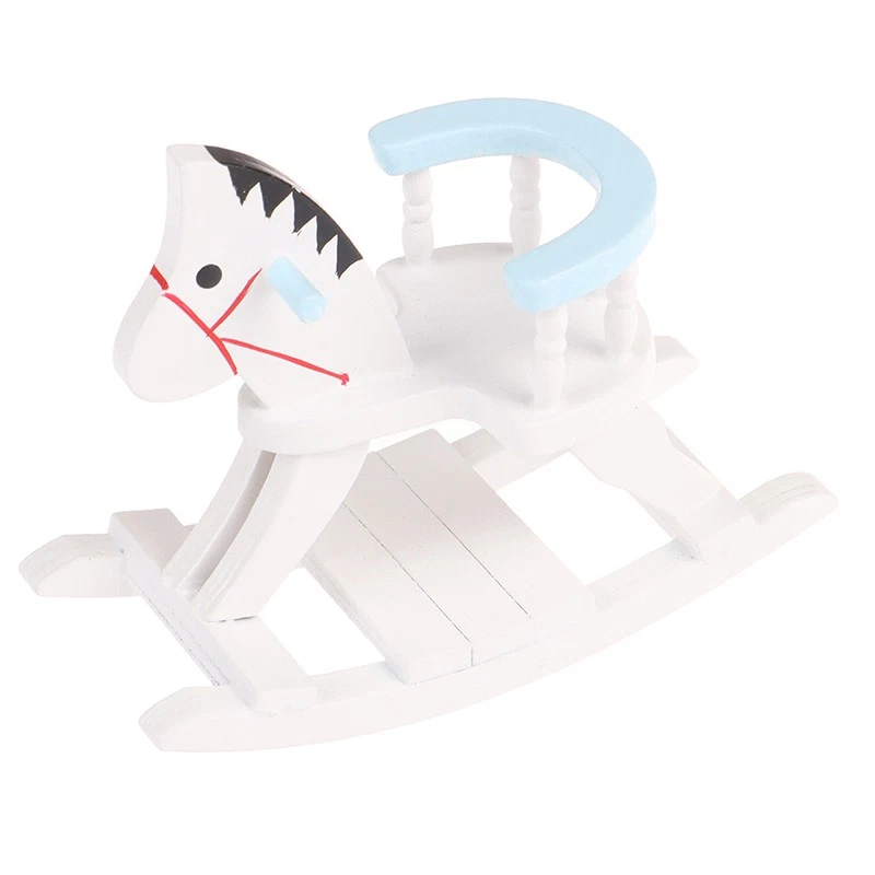 1:12 Puppenhaus Miniatur Holz Schaukel Pferde Stuhl Kindergarten Möbel  - Bild 1 von 4